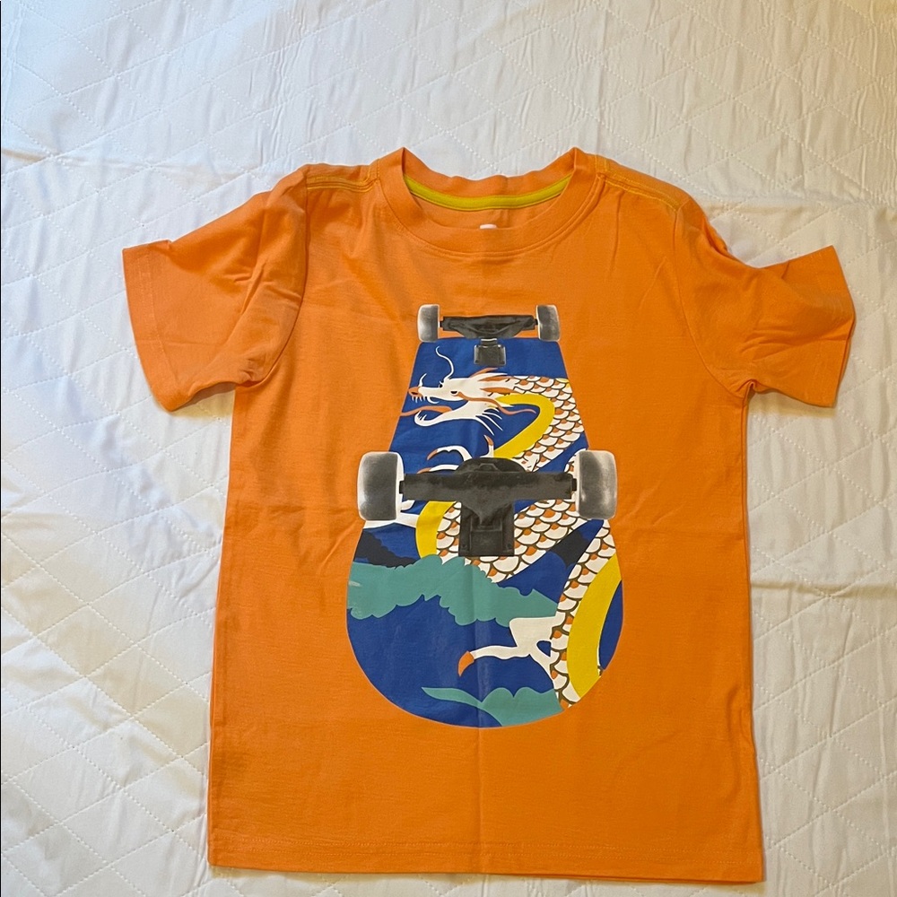 Tea Collection Orange Skateboard Dragon Tee